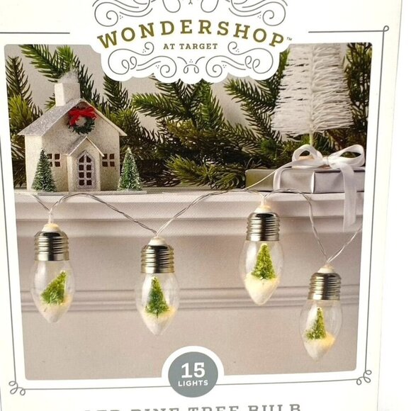 Target 7' Pine Tree Bulb 15 LED Battery Operated String Light Wondershop™ - Picture 1 of 7